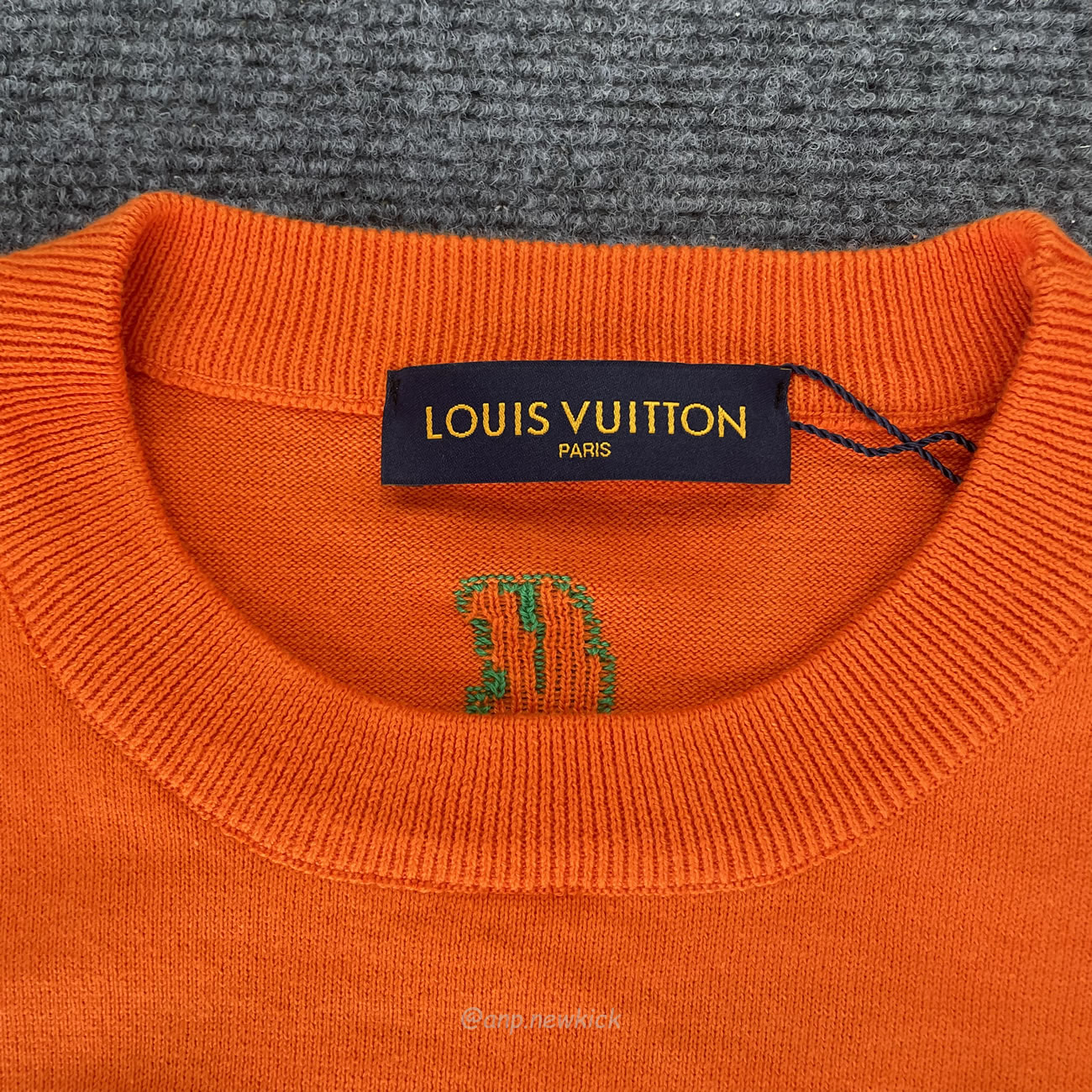 Louis Vuitton Short Sleeved Cotton Crewneck Orange Fw24 (13) - newkick.org